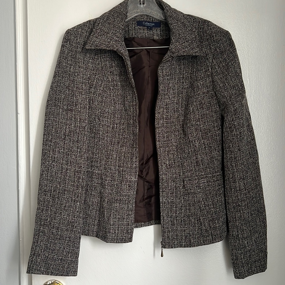 Zip up blazer (feels like wool)